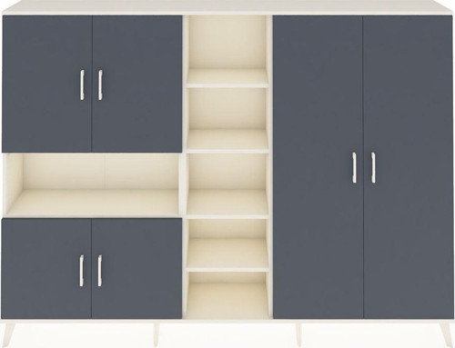 Arges Dolap 13 Raflı 6 Kapaklı 220x30x163 Aytaşı-Antrasit/Aytaşı
