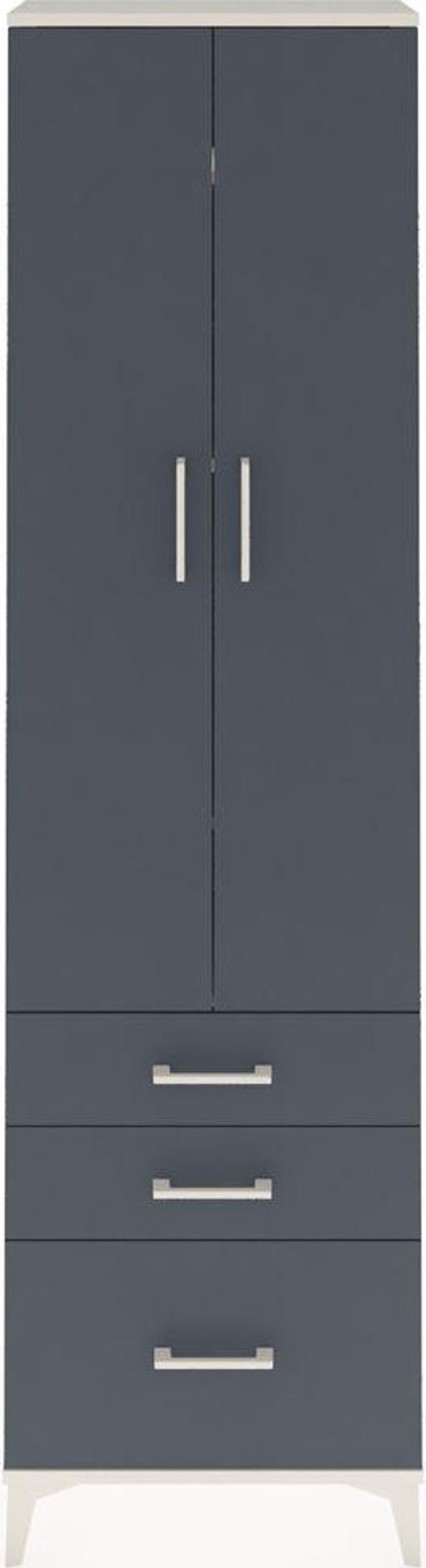 Arges Dolap 4 Raflı 3 Çekmeceli 2 Kapaklı 60x30x221 Aytaşı-Antrasit