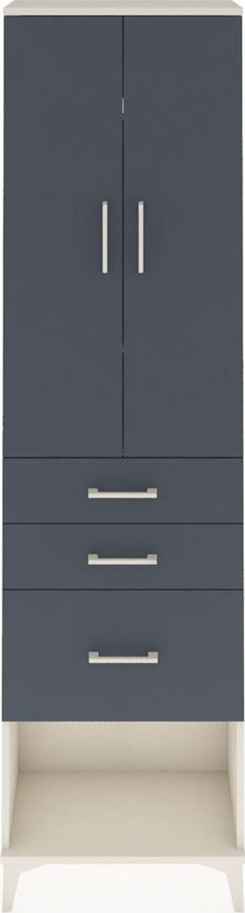 Arges Dolap 3 Raflı 3 Çekmeceli 2 Kapaklı 60 x 30 x 221 cm Aytaşı - Antrasit