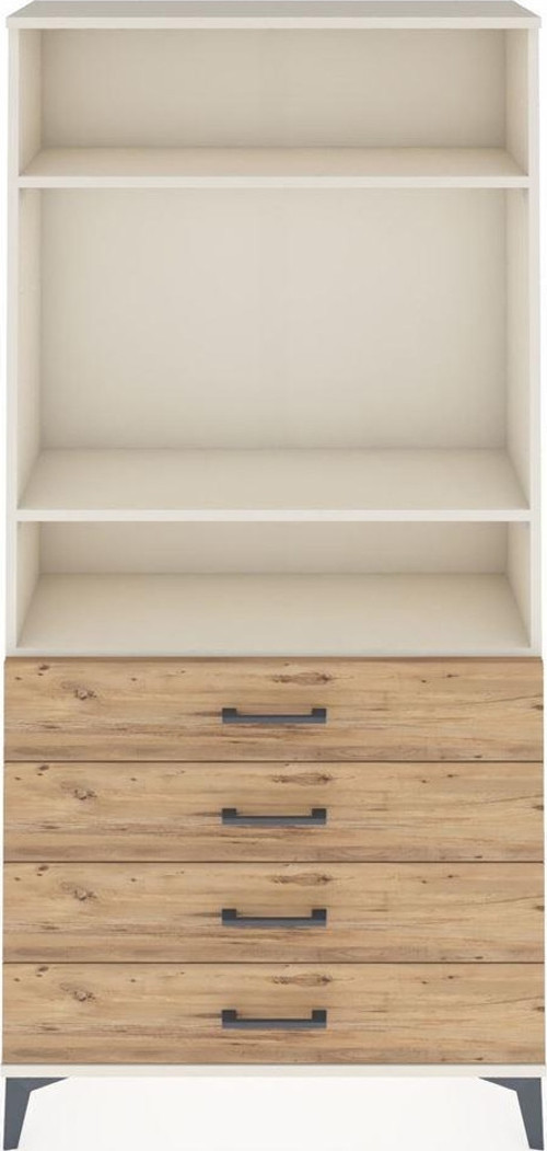 Arges Dolap 3 Raflı 4 Çekmeceli 88 x 30 x 182 cm Aytaşı - Çam