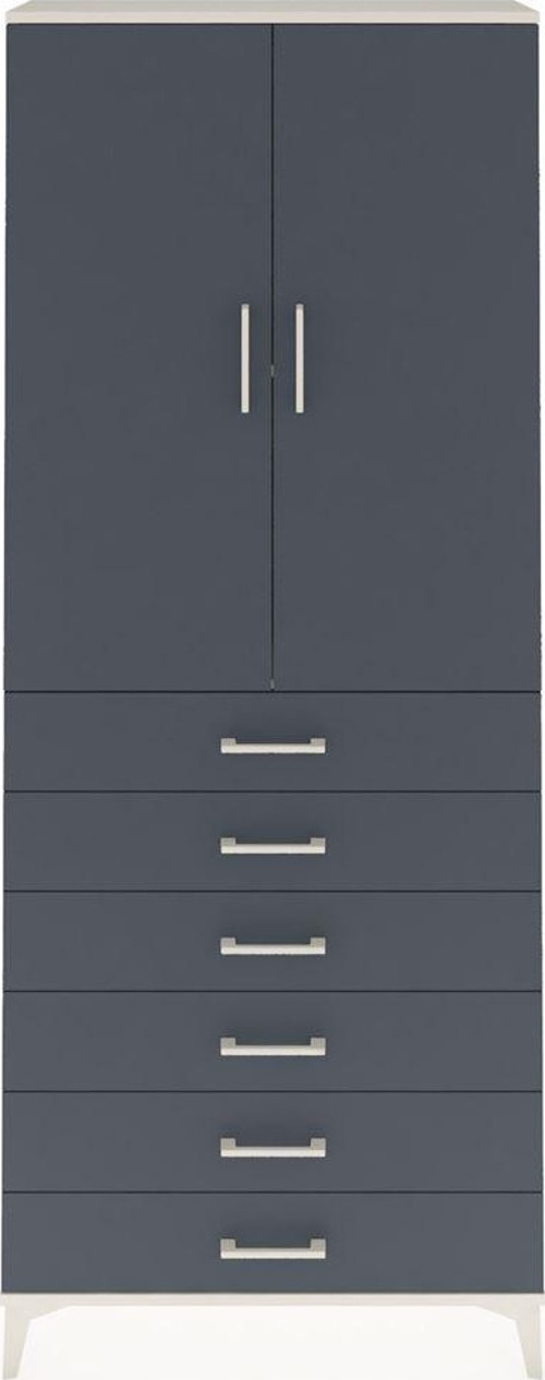 Arges Dolap 2 Raflı 6 Çekmeceli 2 Kapaklı 88 x 30 x 221 cm Aytaşı - Antrasit