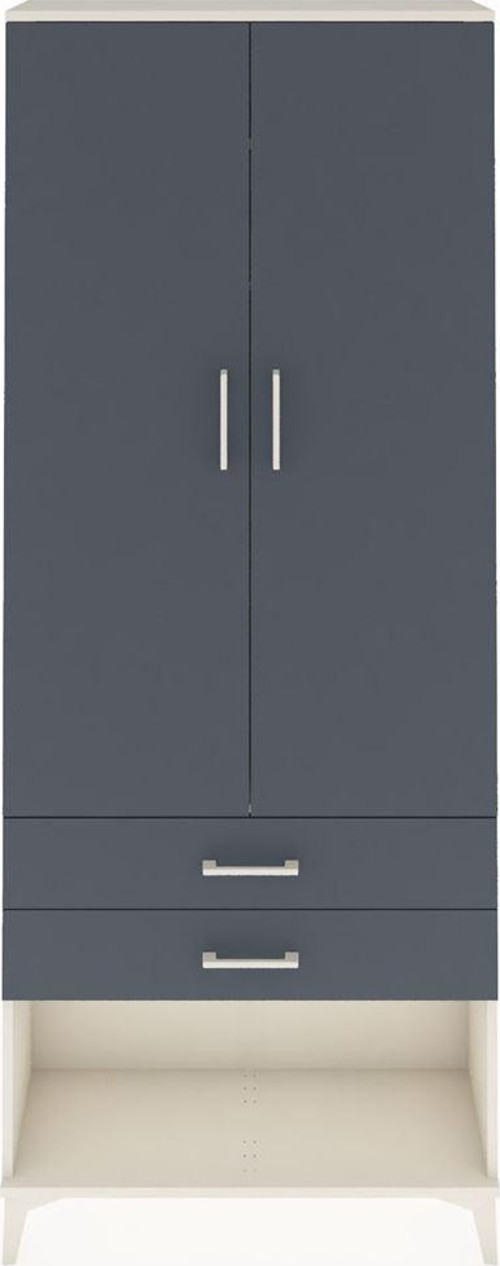 Arges Dolap 2 Raflı 2 Çekmeceli Tek Askılı 88x30x221 Aytaşı-Antrasit
