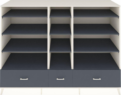 Kronos Dolap 12 Raflı 3 Çekmeceli 220 x 59 x 163 cm Aytaşı - Antrasit