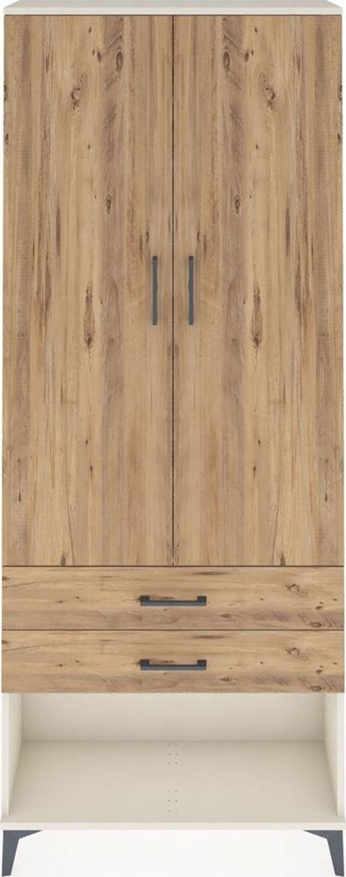 Arges Dolap 2 Raflı 2 Çekmeceli Tek Askılı 88x30x221 Aytaşı-Çam