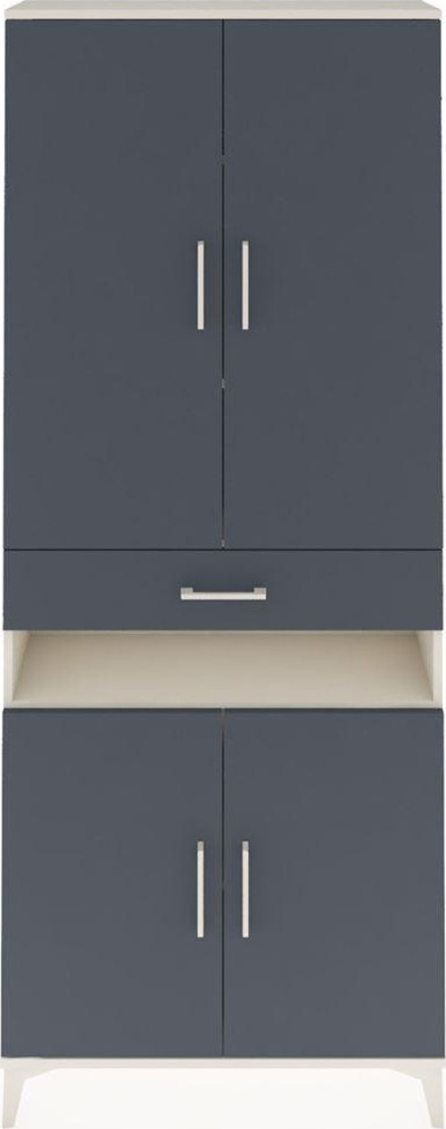 Arges Dolap 5 Raflı 1 Çekmeceli 4 Kapaklı 88 x 30 x 221 cm Aytaşı - Antrasit