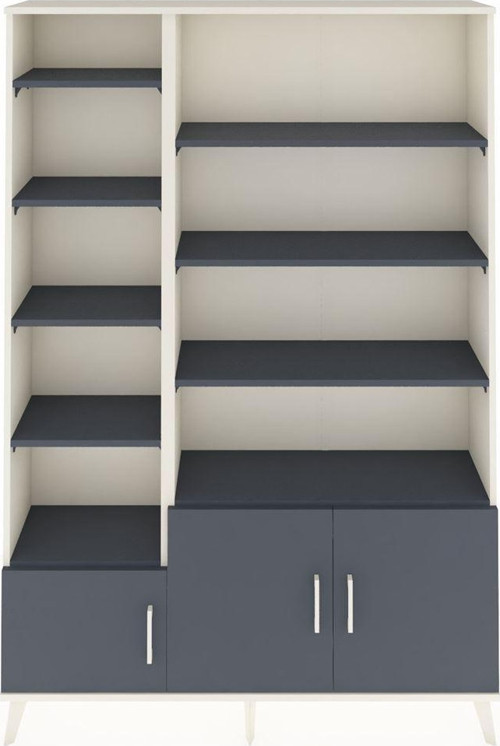 Arges Gardrop 10 Raflı 3 Kapaklı 132x30x195 Aytaşı-Antrasit
