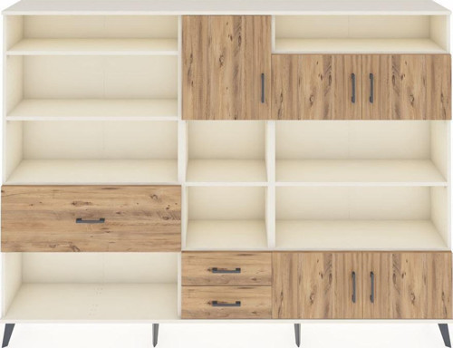 Arges Dolap 13 Raflı 3 Çekmeceli 5 Kapaklı 220x30x163 Aytaşı-Çam