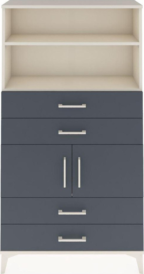 Arges Dolap 3 Raflı 4 Çekmeceli 2 Kapaklı 88x30x163 Aytaşı-Antrasit