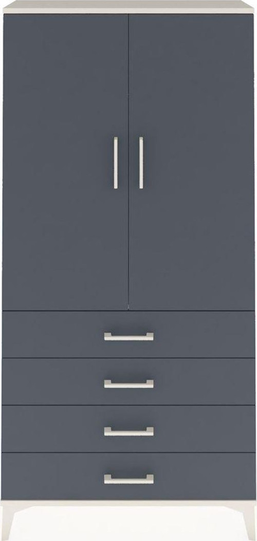 Arges Dolap 1 Raflı 4 Çekmeceli 1 Askılı 88 x 30 x 182 cm Aytaşı - Antrasit