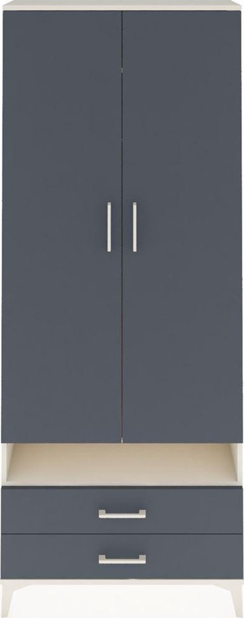 Arges Dolap 3 Raflı 2 Çekmeceli Tek Askılı 88x30x221 Aytaşı-Antrasit