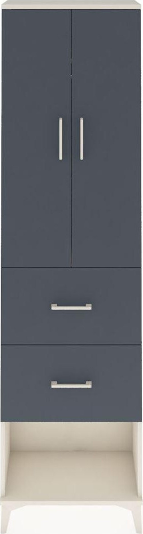 Arges Dolap 2 Raflı 2 Çekmeceli 1 Askılı 60 x 30 x 221 cm Aytaşı - Antrasit