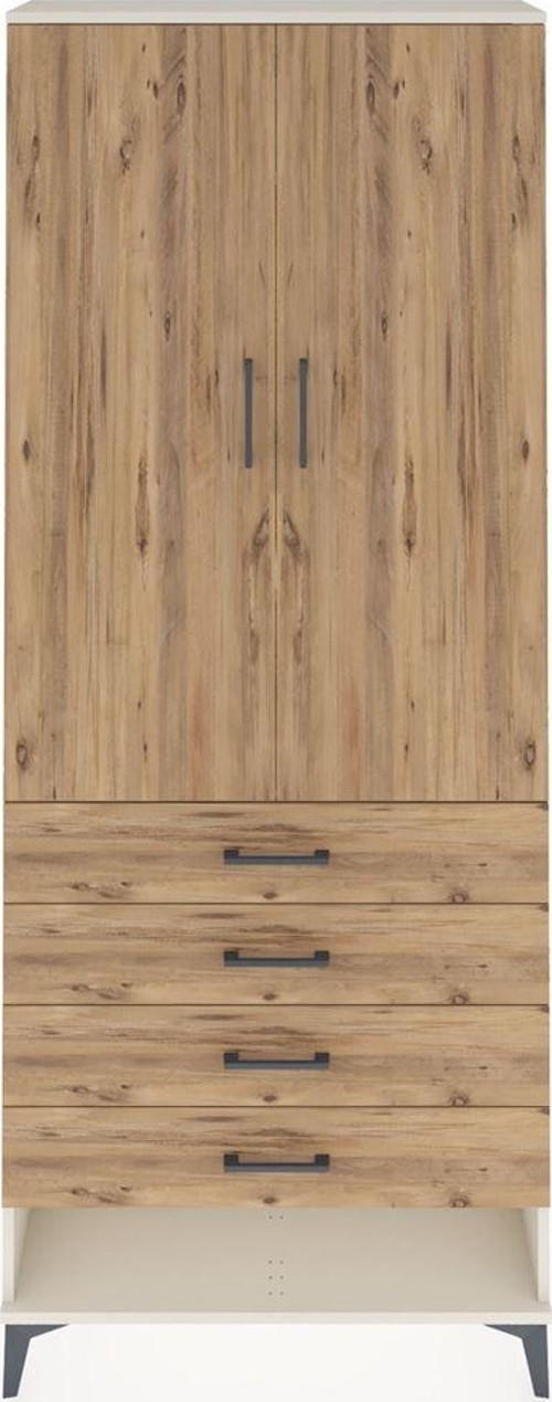 Arges Dolap 3 Raflı 4 Çekmeceli 2 Kapaklı 88x30x221 Aytaşı-Çam