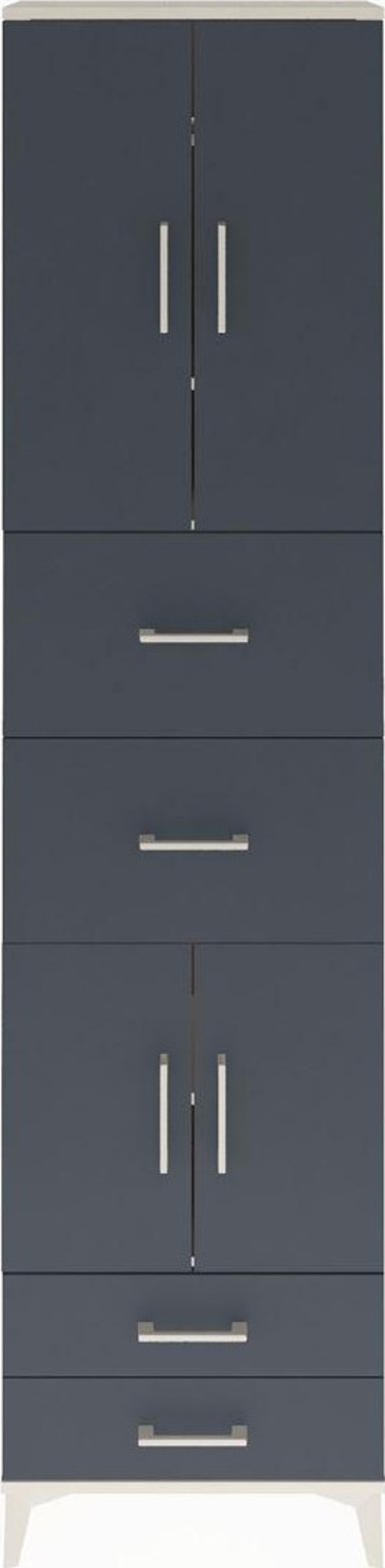 Arges Dolap 5 Raflı 4 Çekmeceli 4 Kapaklı 60 x 30 x 243 cm Aytaşı - Antrasit