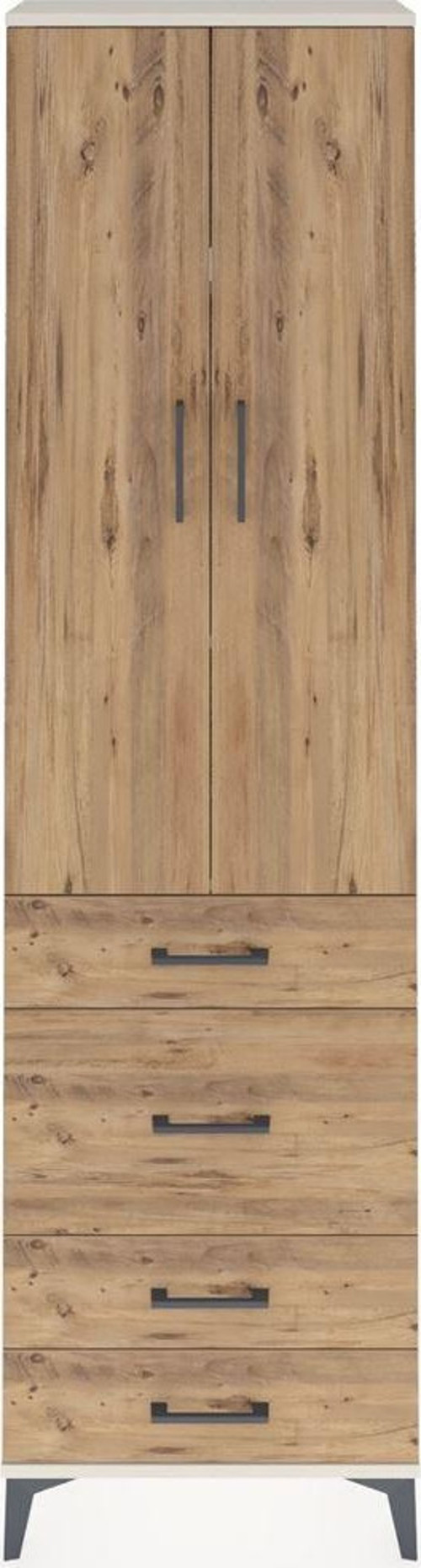 Arges Dolap 3 Raflı 4 Çekmeceli 2 Kapaklı 60x30x221 Aytaşı-Çam