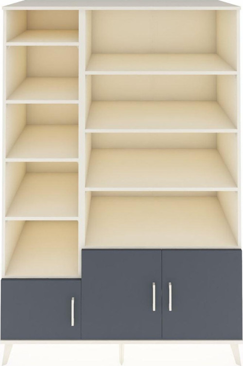 Kronos Dolap 10 Raflı 3 Kapaklı 132 x 59 x 195 cm Aytaşı - Antrasit - Aytaşı