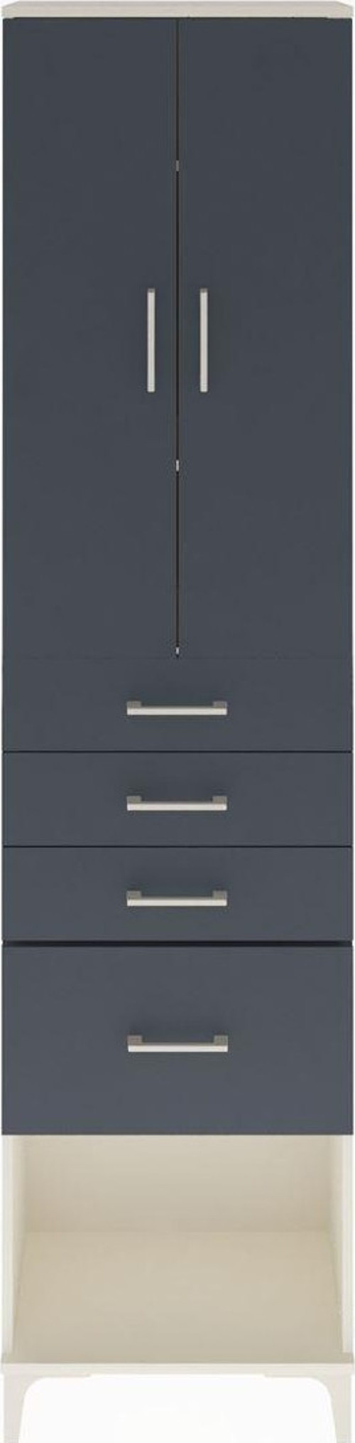 Arges Dolap 3 Raflı 4 Çekmeceli 2 Kapaklı 60 x 30 x 243 cm Aytaşı - Antrasit