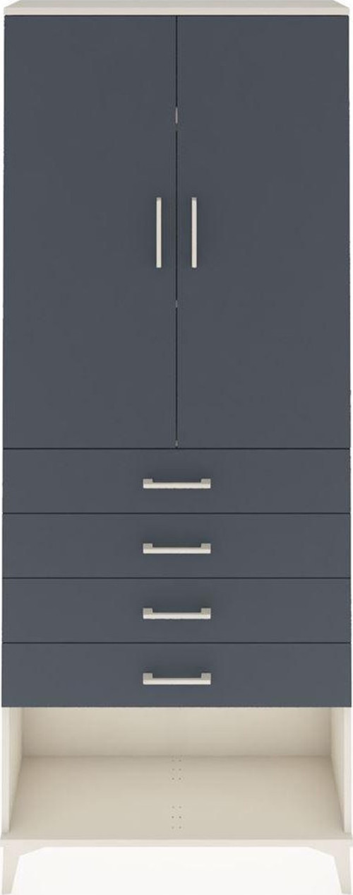 Arges Dolap 3 Raflı 4 Çekmeceli 2 Kapaklı 88 x 30 x 221 cm Aytaşı - Antrasit
