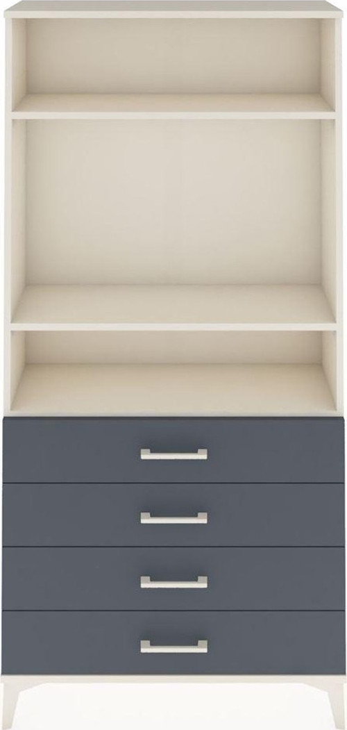Arges Dolap 3 Raflı 4 Çekmeceli 88x30x182 Aytaşı-Antrasit