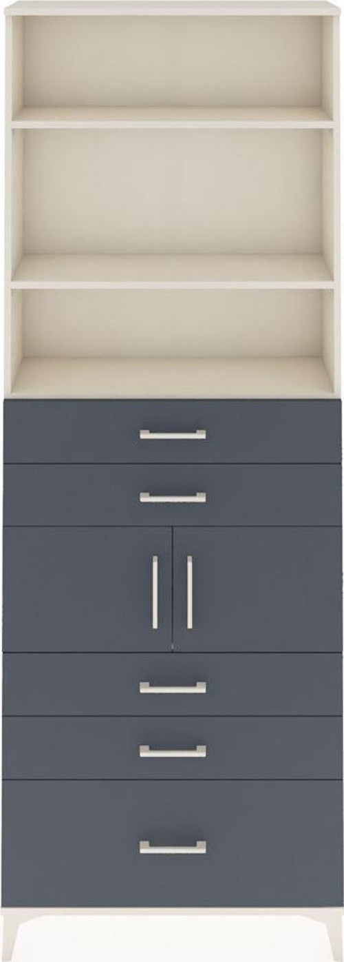 Arges Dolap 4 Raflı 5 Çekmeceli 2 Kapaklı 88x30x243 Aytaşı-Antrasit