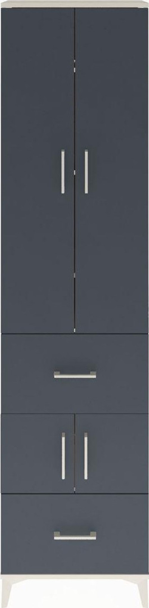 Arges Dolap 5 Raflı 2 Çekmeceli 4 Kapaklı 60 x 30 x 243 cm Aytaşı - Antrasit