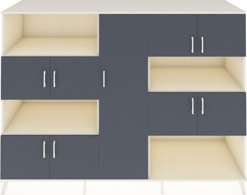 Kronos Dolap 10 Raflı 9 Kapaklı 220 x 59 x 163 cm Aytaşı - Antrasit - Aytaşı
