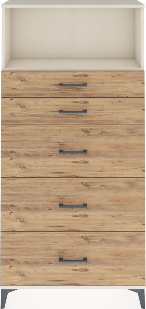 Arges Dolap 1 Raflı 5 Çekmeceli 88 x 30 x 182 cm Aytaşı - Çam