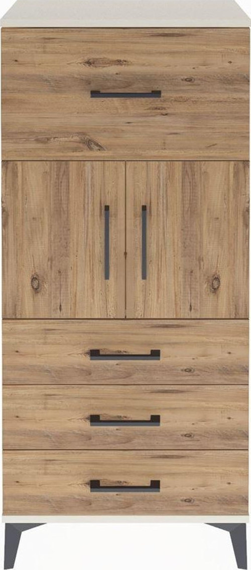 Arges Dolap Tek Raflı 4 Çekmeceli 2 Kapaklı 60x30x134 Aytaşı-Çam