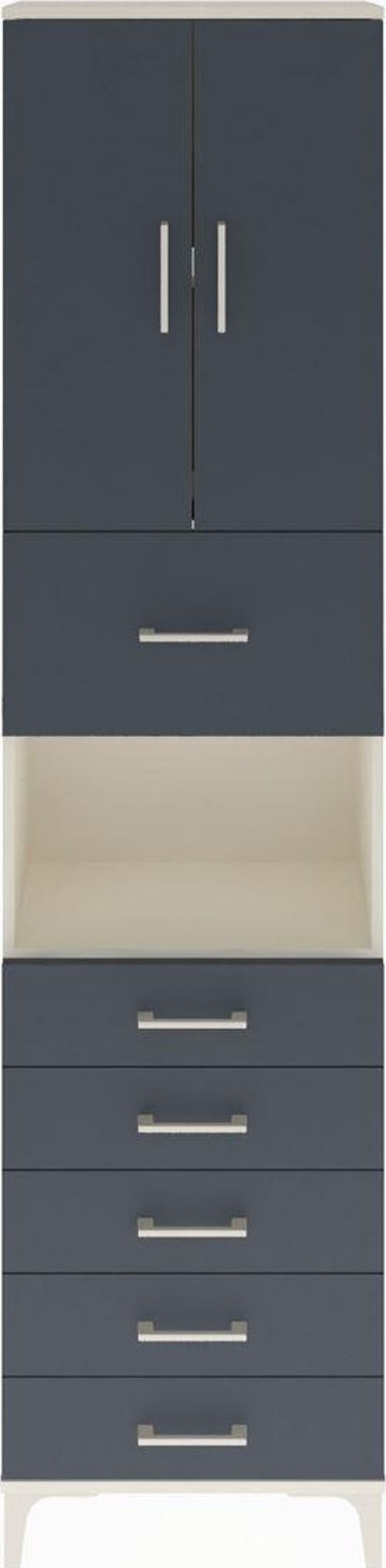 Arges Dolap 3 Raflı 6 Çekmeceli 2 Kapaklı 60 x 30 x 243 cm Aytaşı - Antrasit