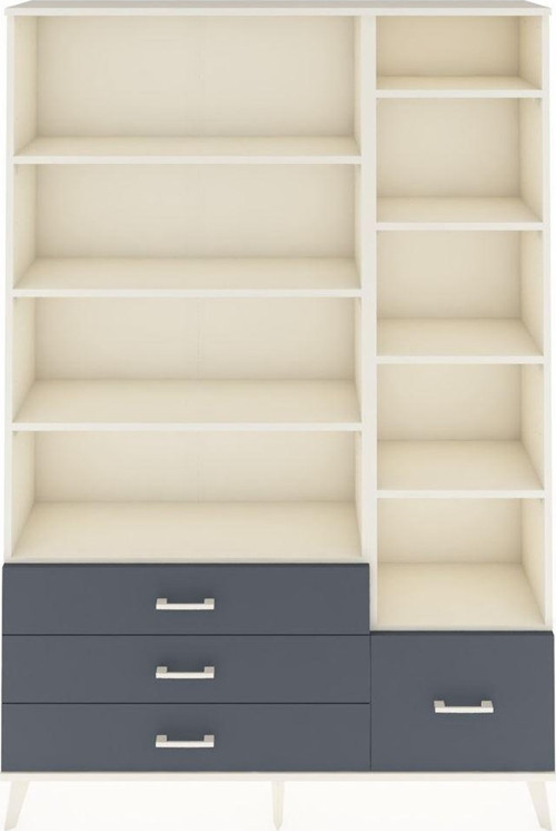 Arges Dolap 9 Raflı 4 Çekmeceli 132 x 30 x 195 cm Aytaşı - Aytaşı - Antrasit