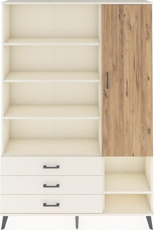 Arges Dolap 9 Raflı 3 Çekmeceli Tek Kapaklı 132x30x195 Aytaşı-Çam/Aytaşı