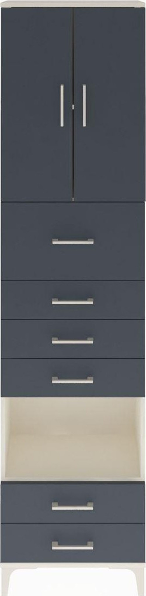 Arges Dolap 3 Raflı 6 Çekmeceli 2 Kapaklı 60x30x243 Aytaşı-Antrasit