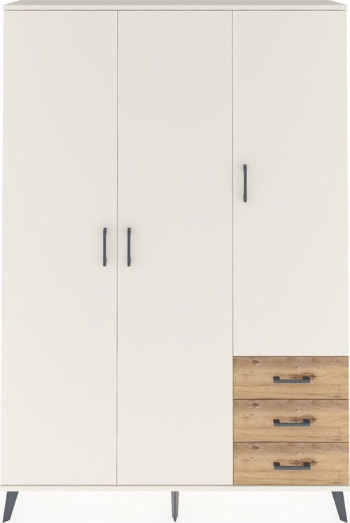 Arges Dolap 6 Raflı 3 Çekmeceli 1 Askılı 132 x 30 x 195 cm Aytaşı - Aytaşı - Çam