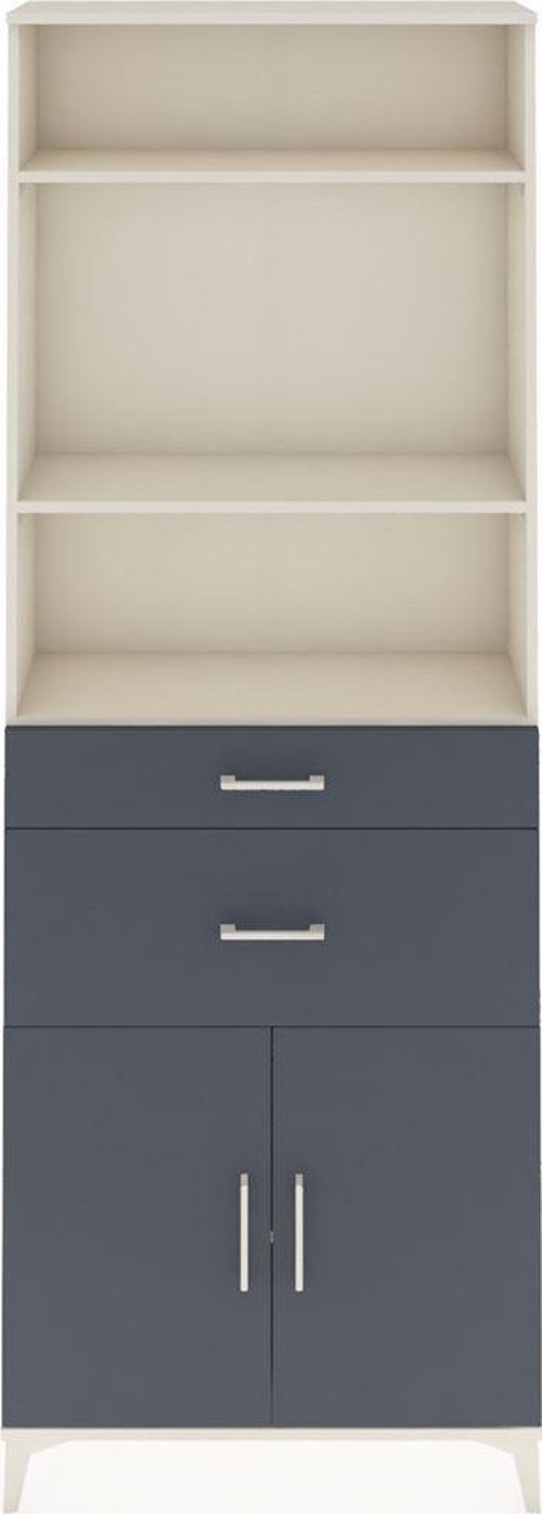 Arges Dolap 4 Raflı 2 Çekmeceli 2 Kapaklı 88 x 30 x 243 cm Aytaşı - Antrasit