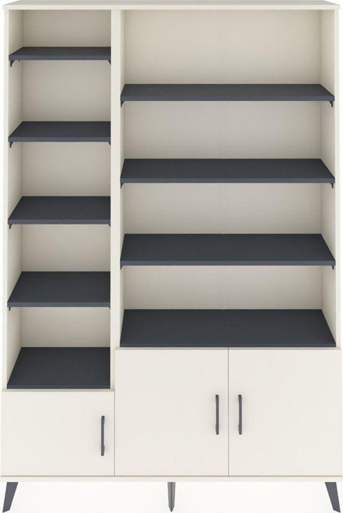Arges Dolap 10 Raflı 3 Kapaklı 132 x 30 x 195 cm Aytaşı - Aytaşı - Antrasit