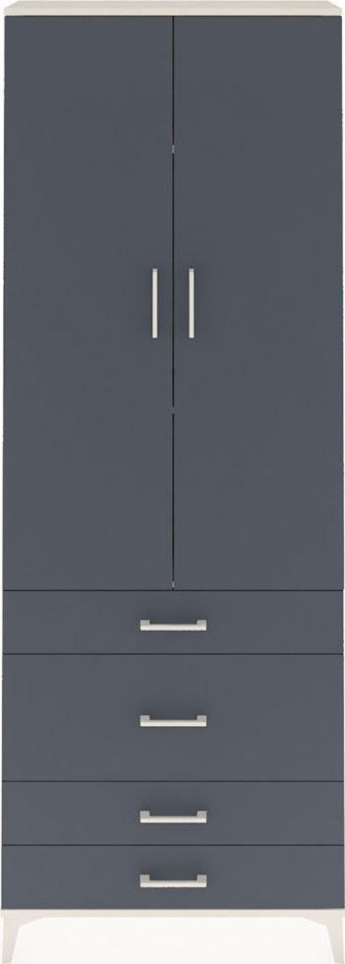 Arges Dolap 3 Raflı 4 Çekmeceli 2 Kapaklı 88 x 30 x 243 cm Aytaşı - Antrasit