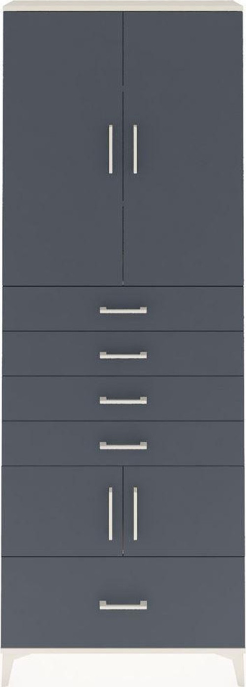 Arges Dolap 4 Raflı 5 Çekmeceli 4 Kapaklı 88x30x243 Aytaşı-Antrasit