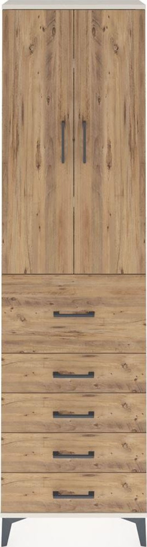 Arges Dolap 3 Raflı 5 Çekmeceli 2 Kapaklı 60x30x221 Aytaşı-Çam