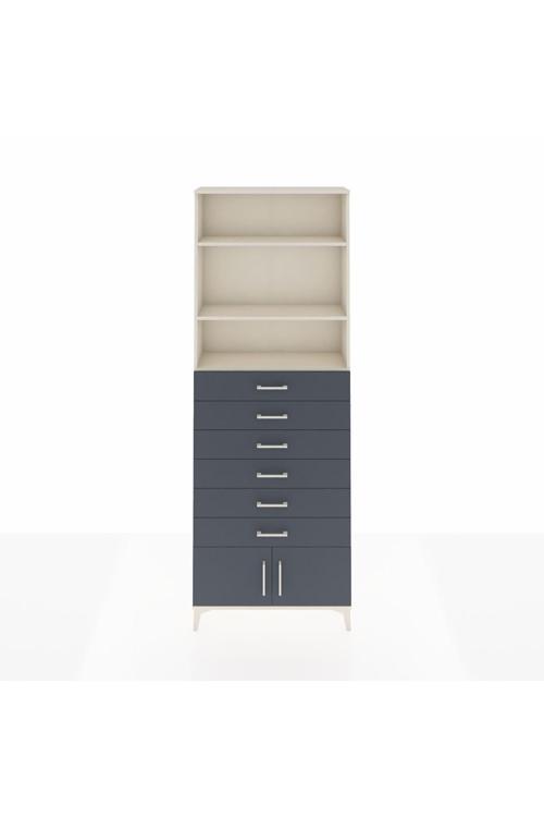 Arges Dolap 3 Raflı 6 Çekmeceli 2 Kapaklı 88x30x243 Aytaşı-Antrasit