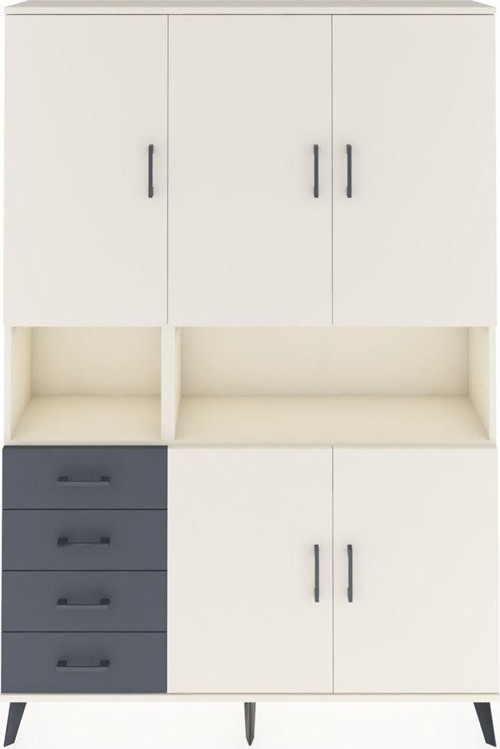 Arges Dolap 7 Raflı 4 Çekmeceli 5 Kapaklı 132x30x195 Aytaşı-Aytaşı/Antrasit