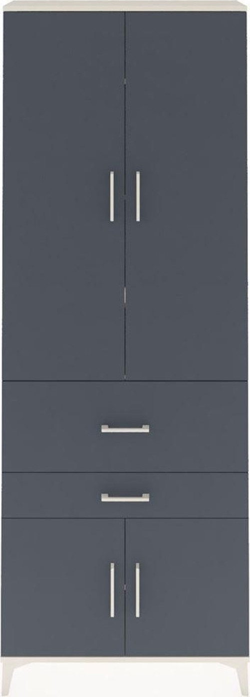 Arges Dolap 5 Raflı 2 Çekmeceli 4 Kapaklı 88x30x243 Aytaşı-Antrasit