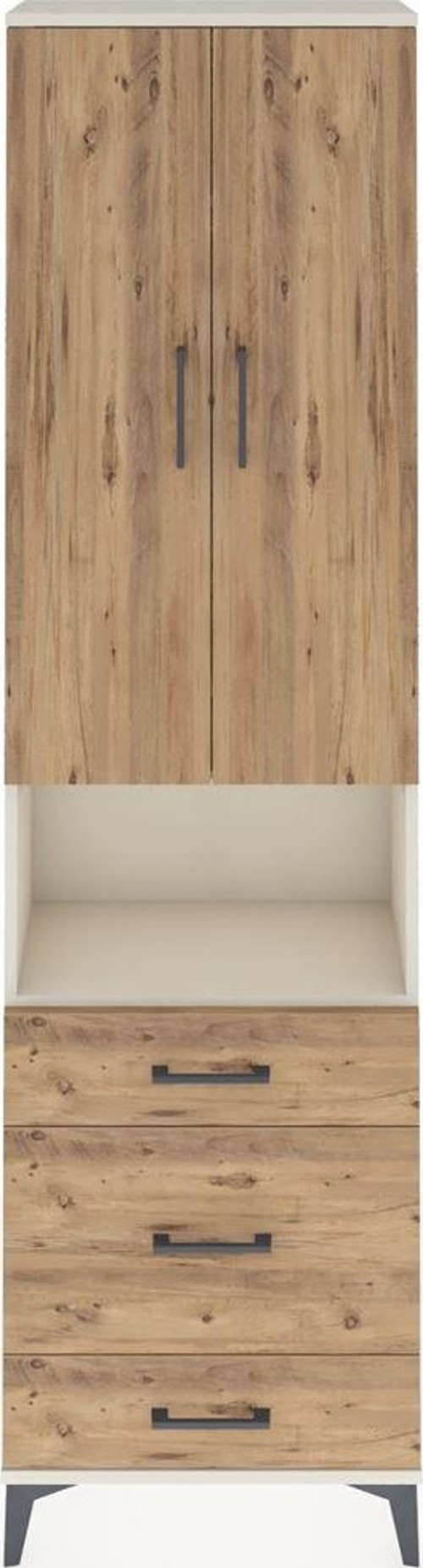 Arges Dolap 3 Raflı 3 Çekmeceli Tek Askılı 60x30x221 Aytaşı-Çam