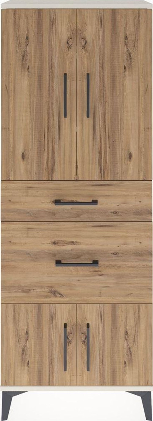 Arges Dolap 3 Raflı 2 Çekmeceli 4 Kapaklı 60x30x163 Aytaşı-Çam