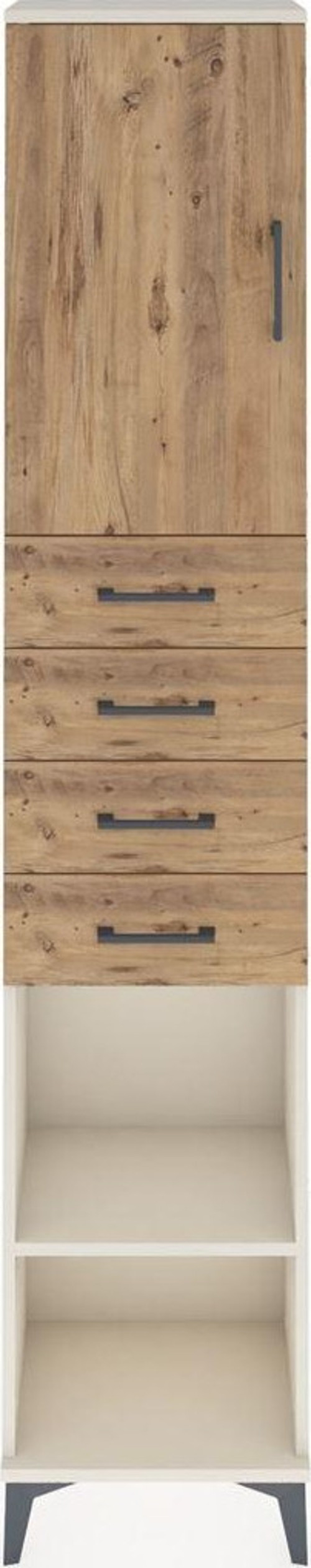 Arges Dolap 3 Raflı 4 Çekmeceli Tek Kapaklı 44x30x221 Aytaşı-Çam