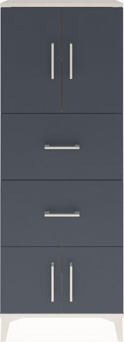 Arges Dolap 2 Raflı 2 Çekmeceli 4 Kapaklı 60 x 30 x 163 cm Aytaşı - Antrasit