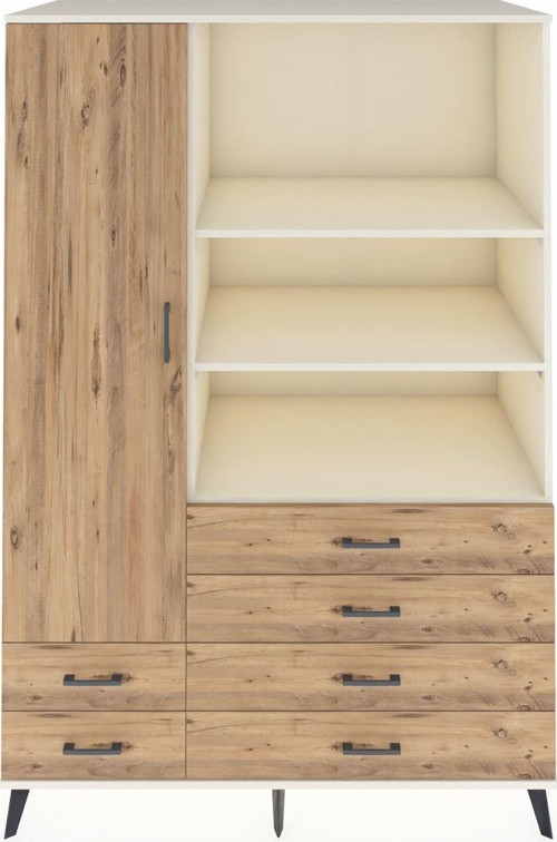Kronos Dolap 7 Raflı 6 Çekmeceli 1 Kapaklı 132 x 59 x 195 cm Aytaşı - Çam - Çam