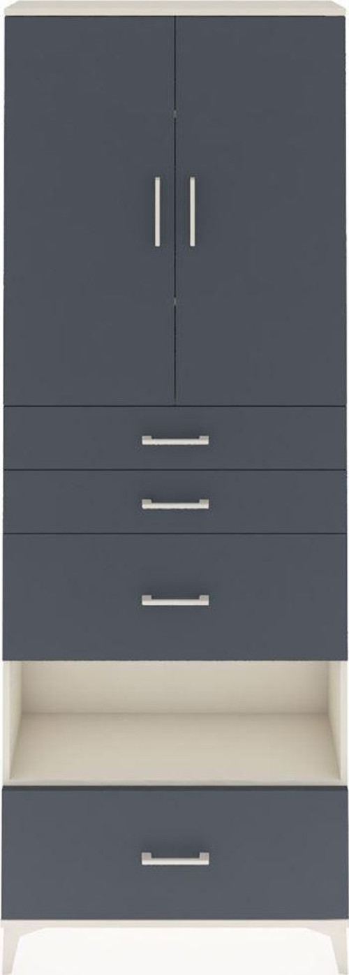 Arges Dolap 4 Raflı 4 Çekmeceli 2 Kapaklı 88x30x243 Aytaşı-Antrasit