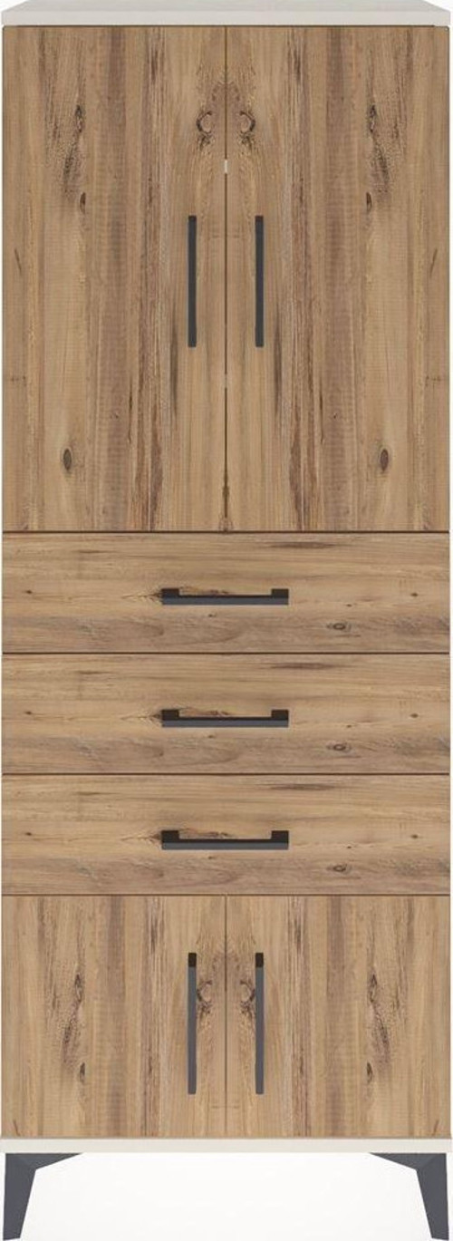 Arges Dolap 3 Raflı 3 Çekmeceli 4 Kapaklı 60x30x163 Aytaşı-Çam
