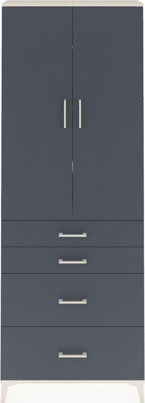 Arges Dolap 4 Raflı 4 Çekmeceli 2 Kapaklı 88x30x243 Aytaşı-Antrasit