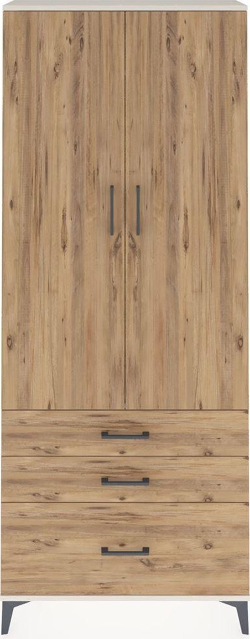 Arges Dolap 2 Raflı 3 Çekmeceli Tek Askılı 88x30x221 Aytaşı-Çam