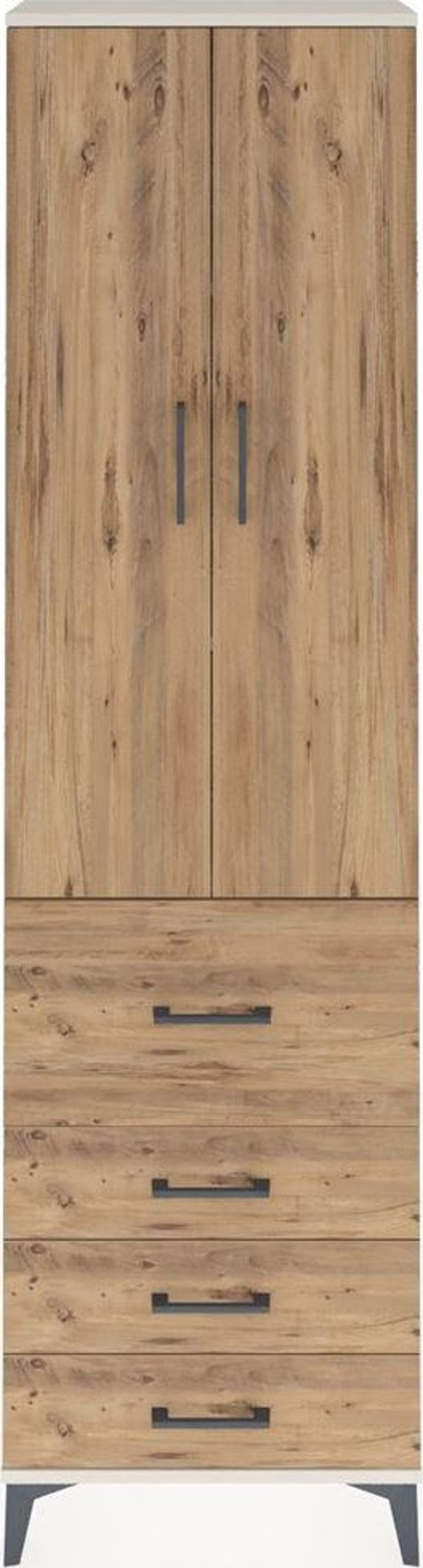 Arges Dolap 3 Raflı 4 Çekmeceli 2 Kapaklı 60 x 30 x 221 cm Aytaşı - Çam